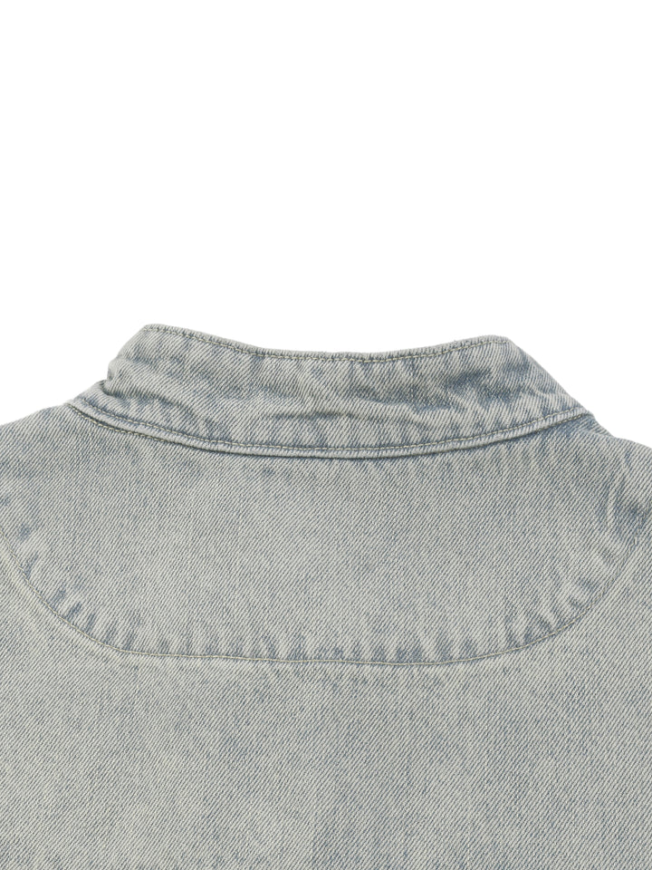 WOMEN COAT AND JACKET Vintage Wash Zip Denim Jacket