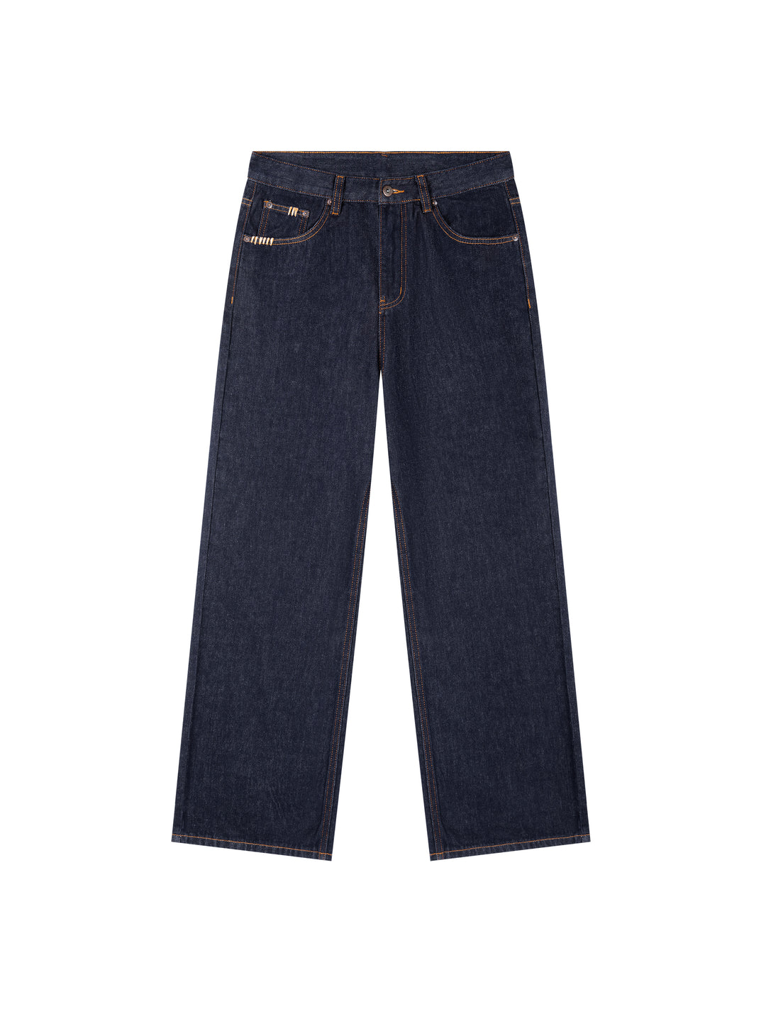men brand Heavyweight Straight Leg Denim Jeans