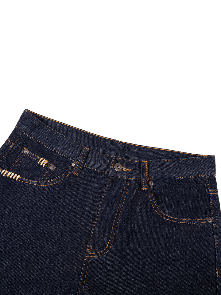 men brand Heavyweight Straight Leg Denim Jeans