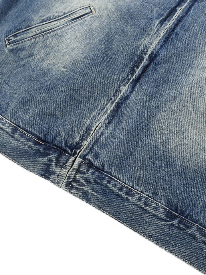 WOMEN COAT AND JACKET Vintage Wash Zip Up Denim Jacket