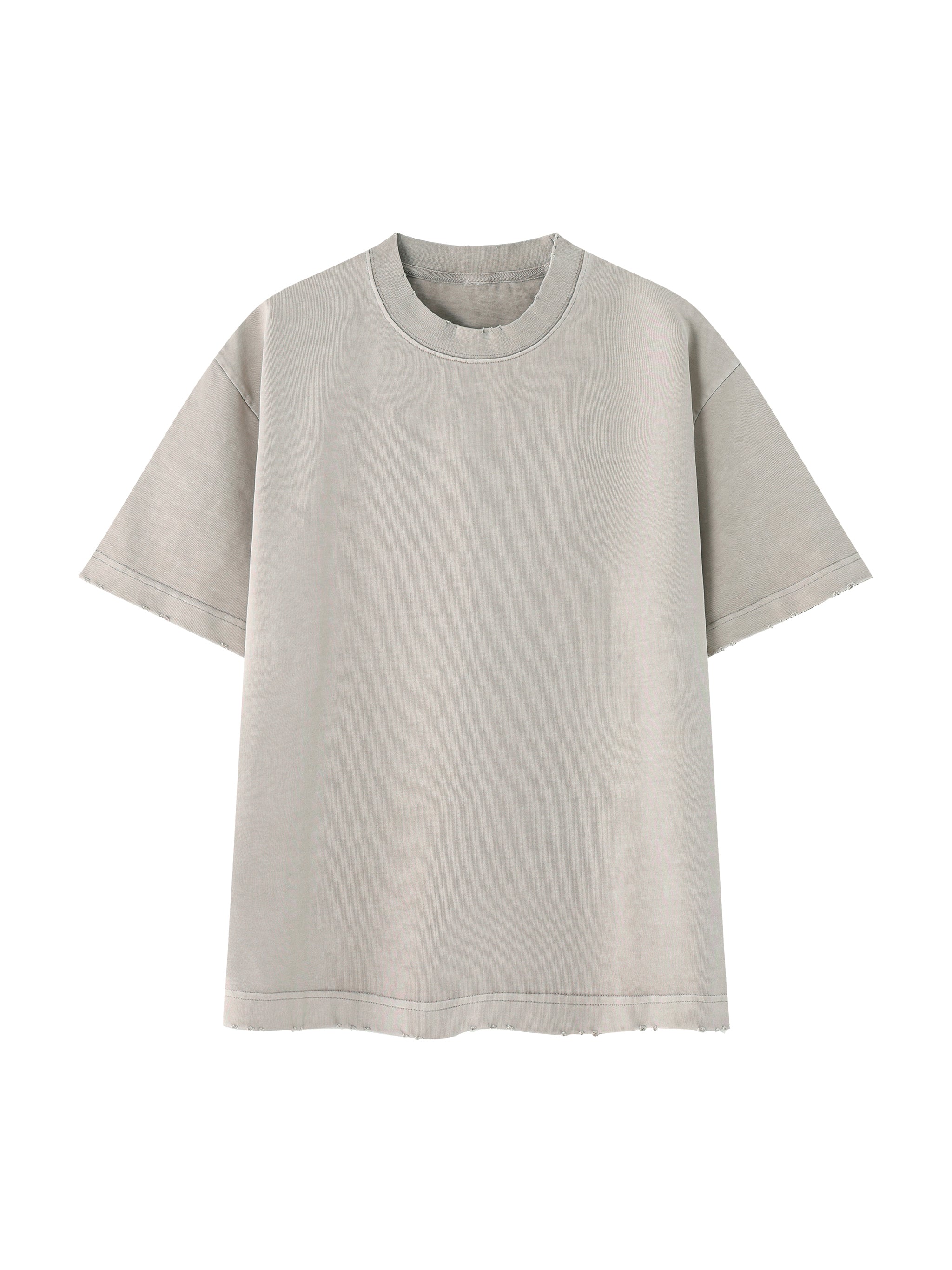 men Heavyweight Vintage Washed Frayed T-Shirt