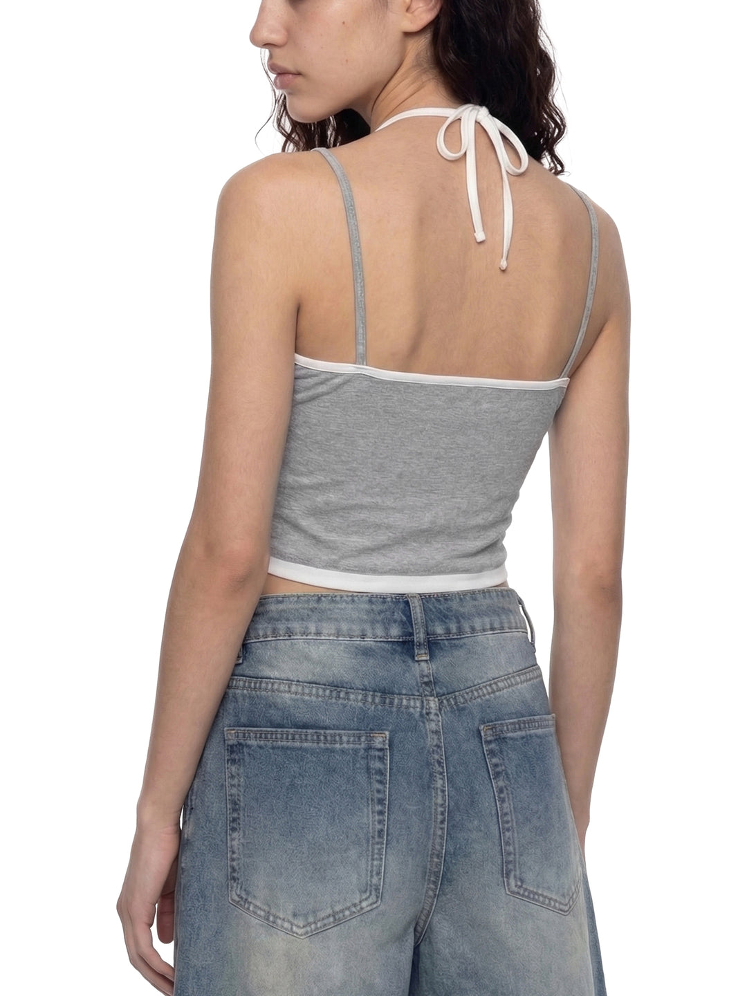 Contrast TANKTOP Binding Halter Tank Top