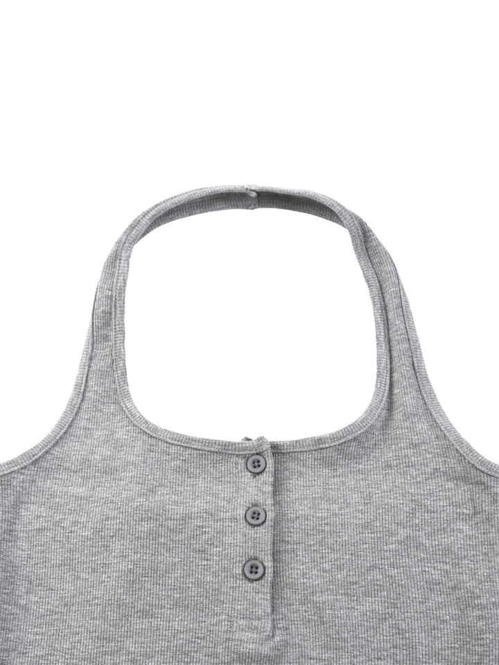 Women TANKTOP  Ribbed Henley Tank Top