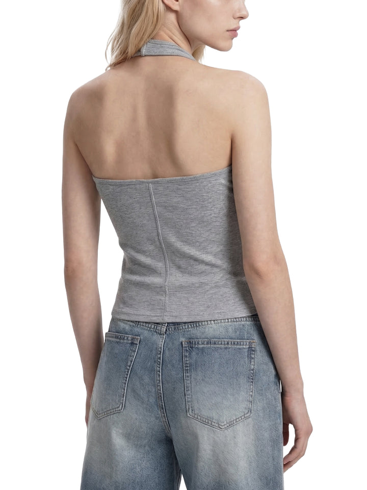 Women TANKTOP  Ribbed Henley Tank Top