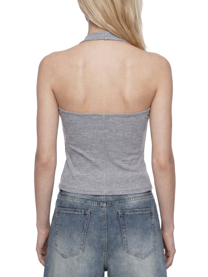 Women TANKTOP  Ribbed Henley Tank Top