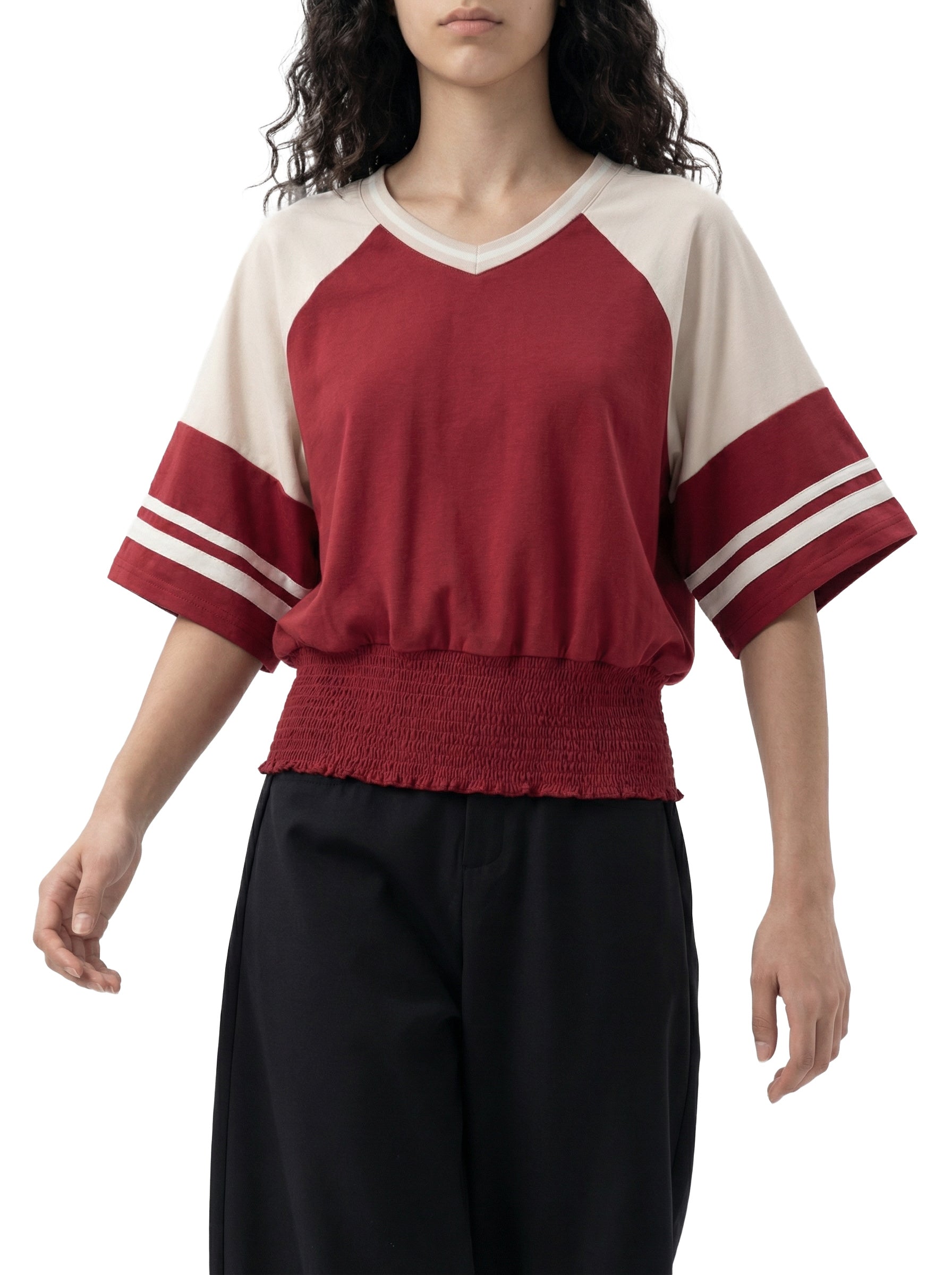 Women's brand  Color Block Ruched T-Shirt