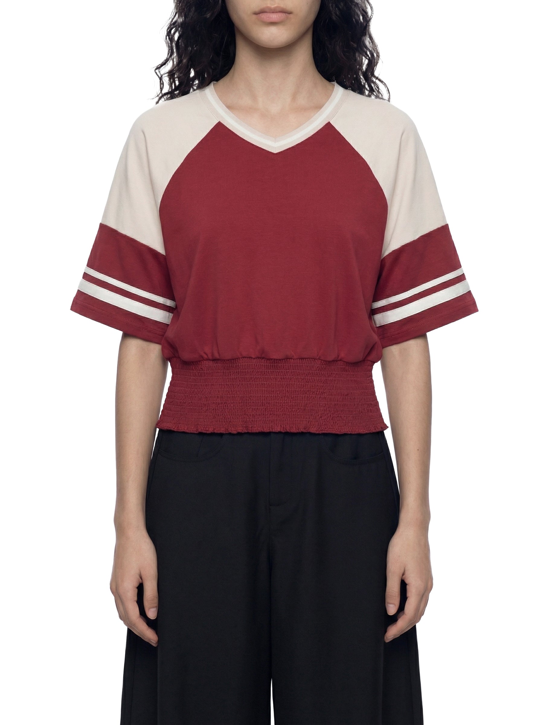 Women's brand  Color Block Ruched T-Shirt