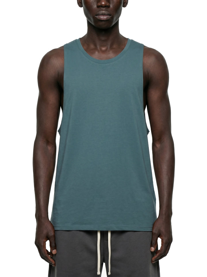 MEN GYM WEAR Wing Logo Crewneck Tank Top — Teal