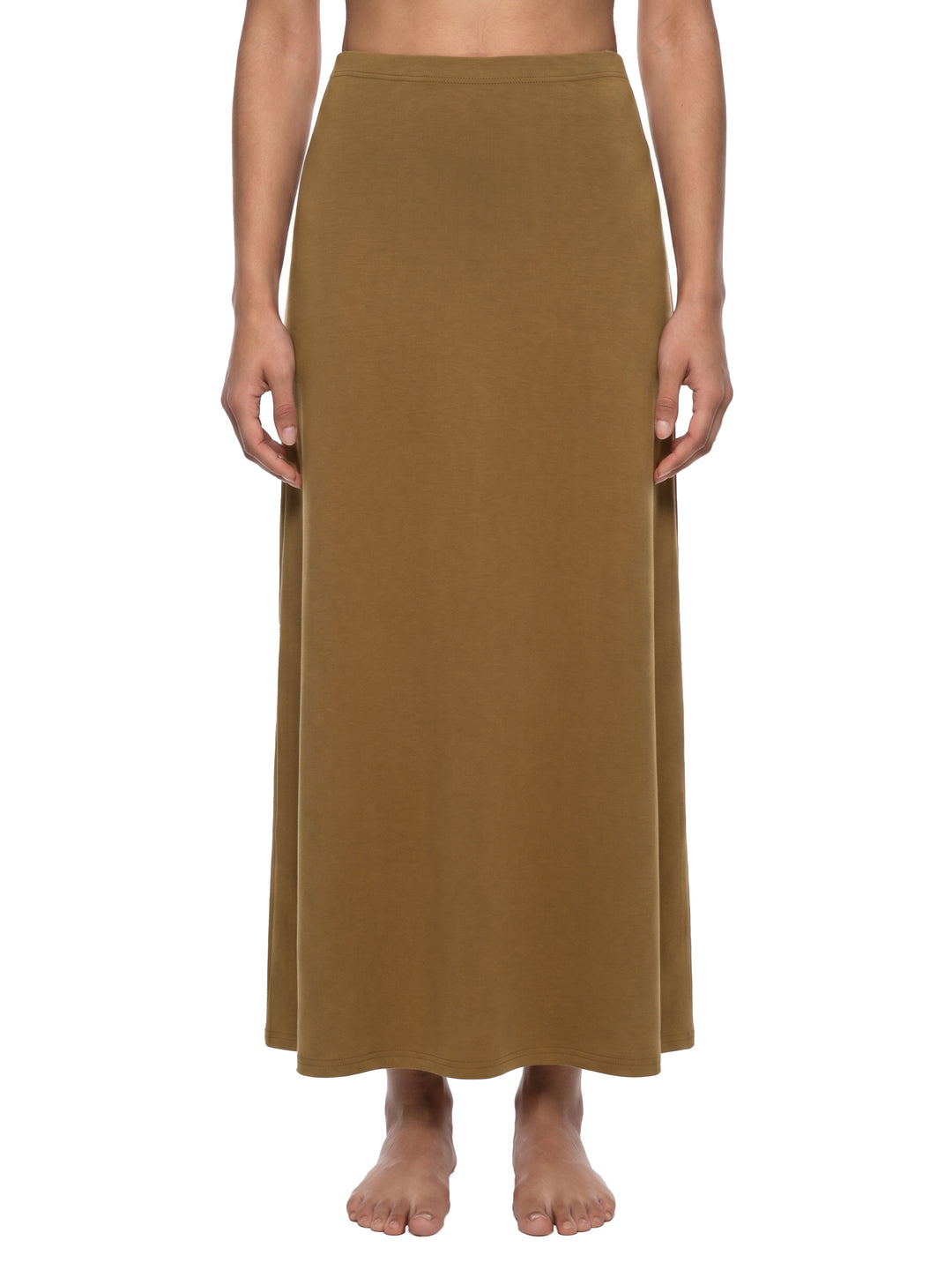 Women SKIRT Solid Color Knit Maxi Skirt