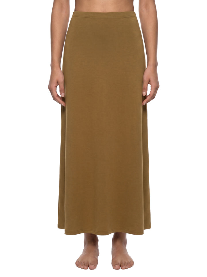 Women SKIRT Solid Color Knit Maxi Skirt
