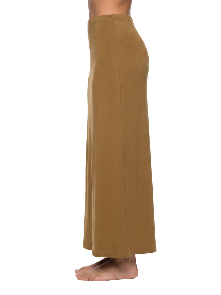Women SKIRT Solid Color Knit Maxi Skirt