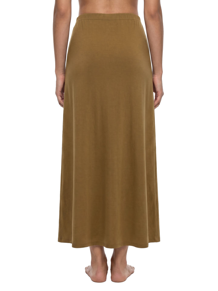 Women SKIRT Solid Color Knit Maxi Skirt