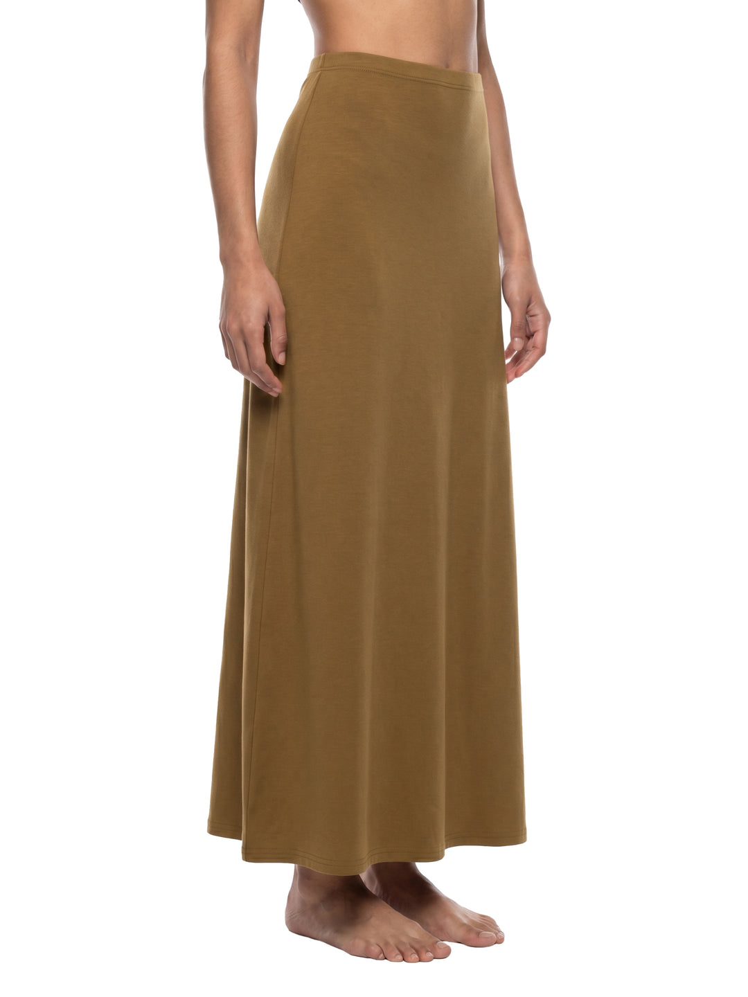 Women SKIRT Solid Color Knit Maxi Skirt