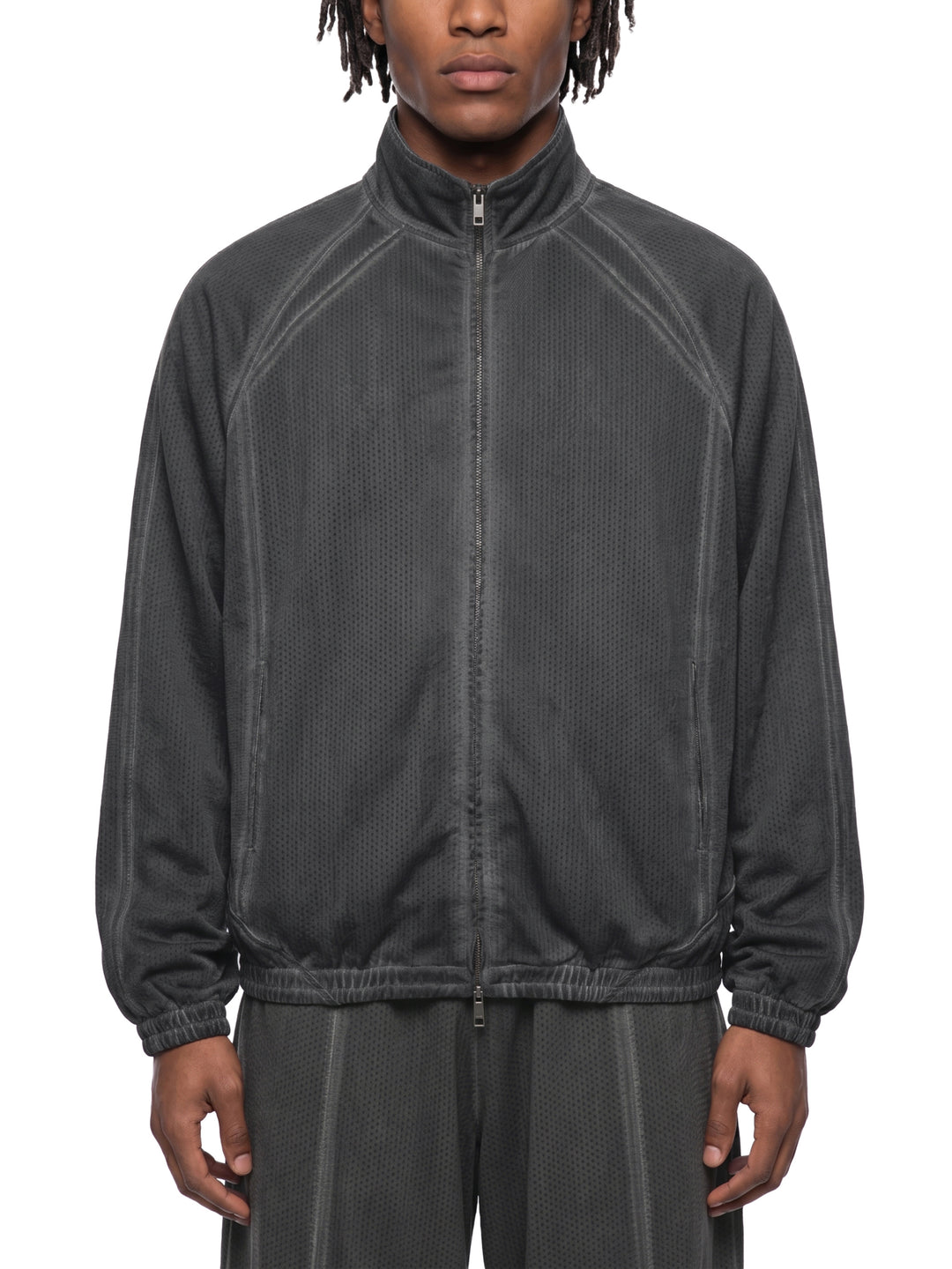 MEN HODDIES  Vintage Wash Full Zip Mesh Jacket