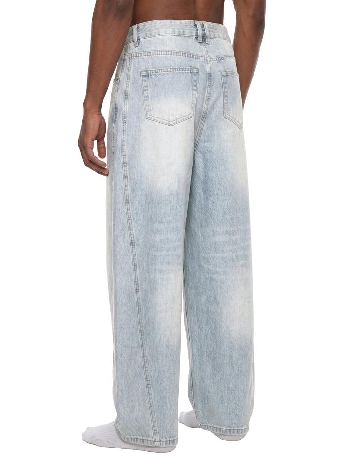 men brand  Vintage Wash Sunfade Barrel Leg Jeans