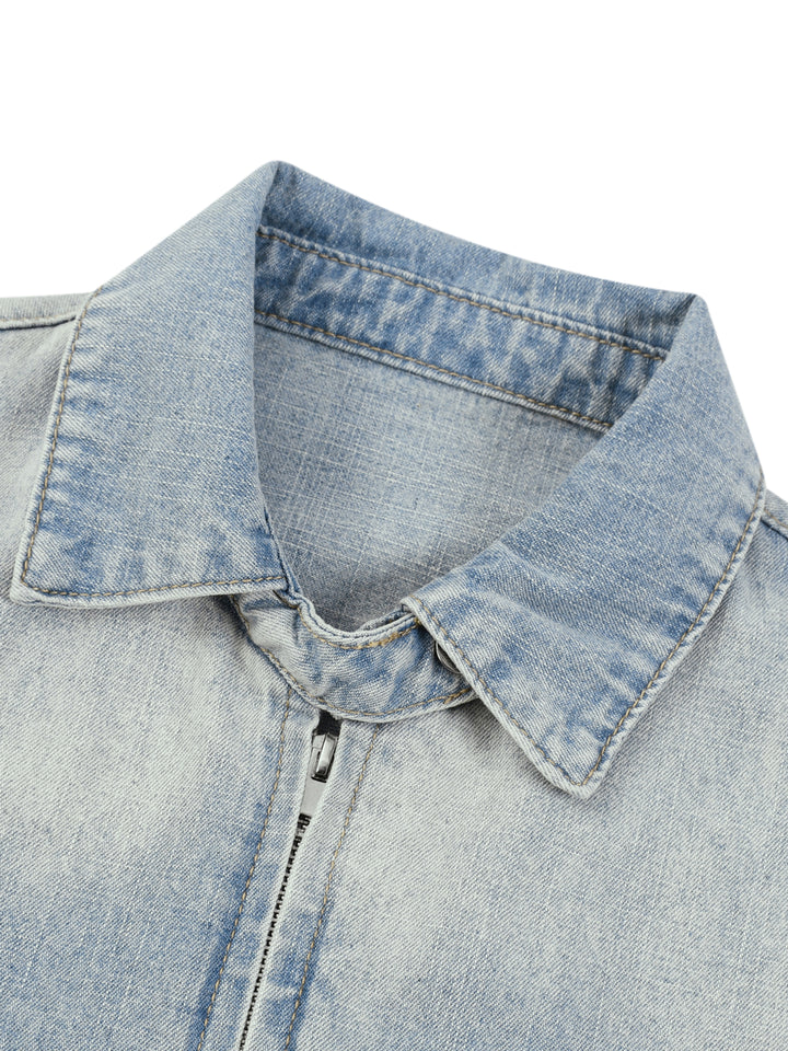 WOMEN COAT AND JACKET  Vintage Wash Full-Zip Denim Jacket