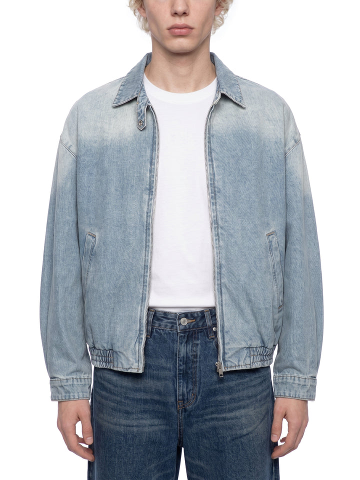 MEN  COAT AND JACKET Unisex Vintage Wash Full-Zip Denim Jacket