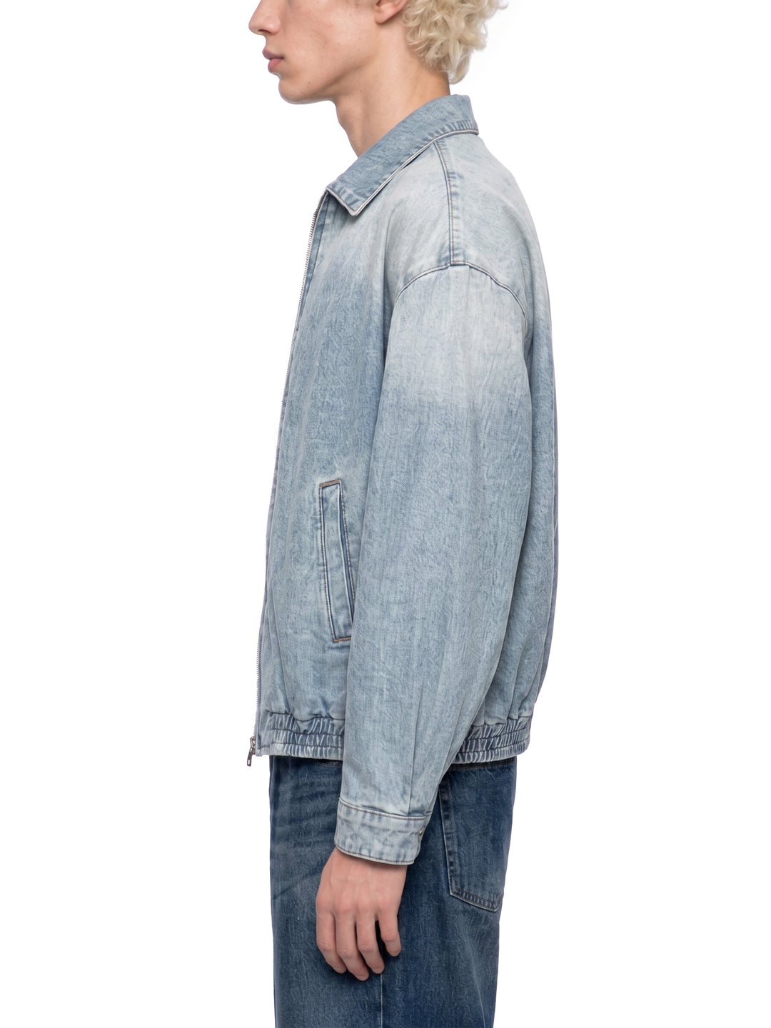 MEN  COAT AND JACKET Unisex Vintage Wash Full-Zip Denim Jacket