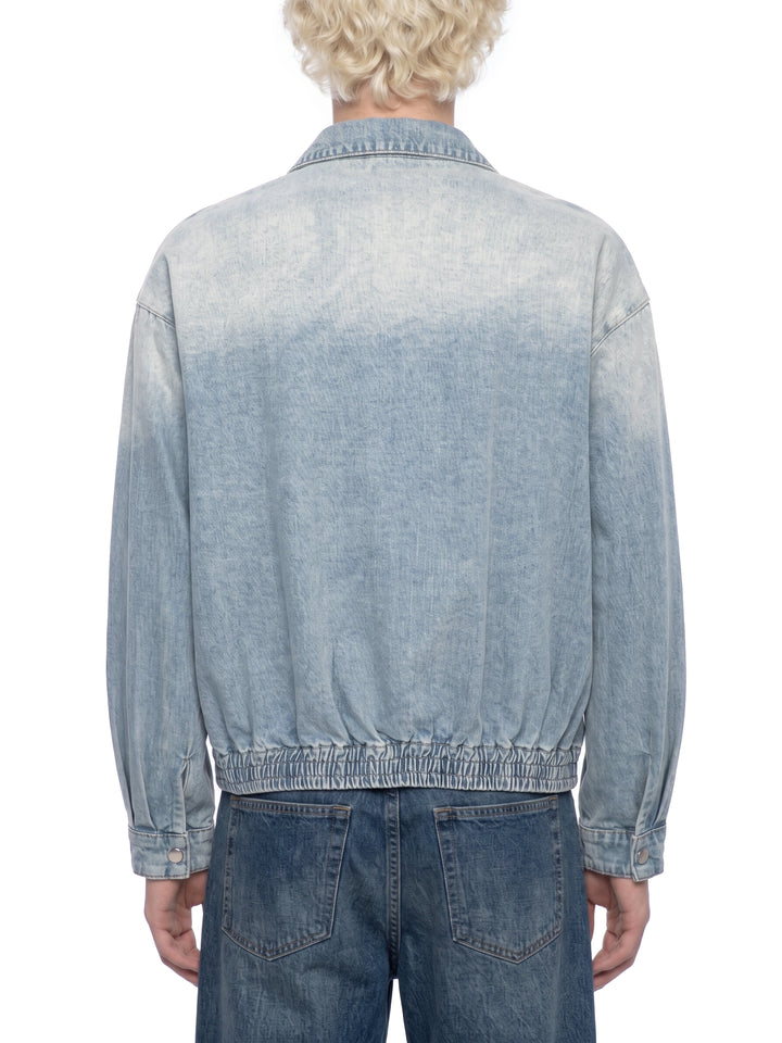MEN  COAT AND JACKET Unisex Vintage Wash Full-Zip Denim Jacket
