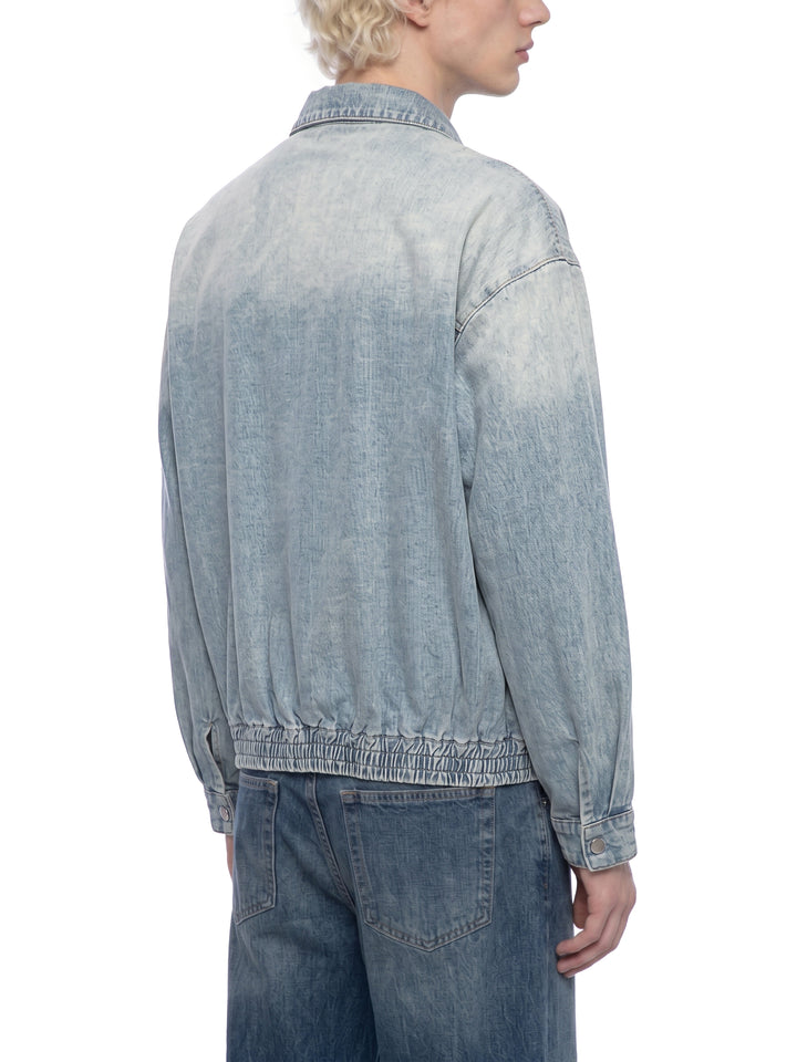 MEN  COAT AND JACKET Unisex Vintage Wash Full-Zip Denim Jacket