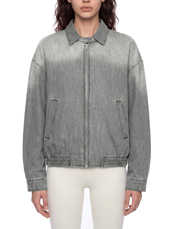 WOMEN COAT AND JACKET  Vintage Wash Full-Zip Denim Jacket