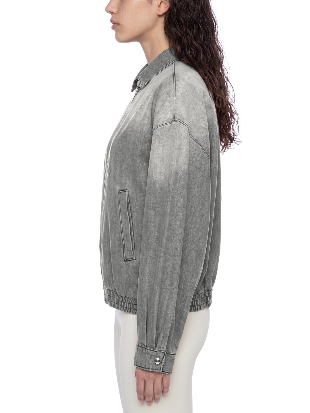 WOMEN COAT AND JACKET  Vintage Wash Full-Zip Denim Jacket