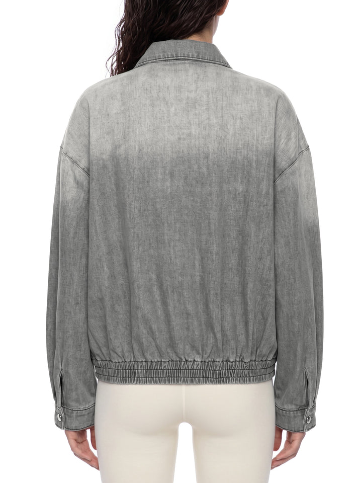 WOMEN COAT AND JACKET  Vintage Wash Full-Zip Denim Jacket