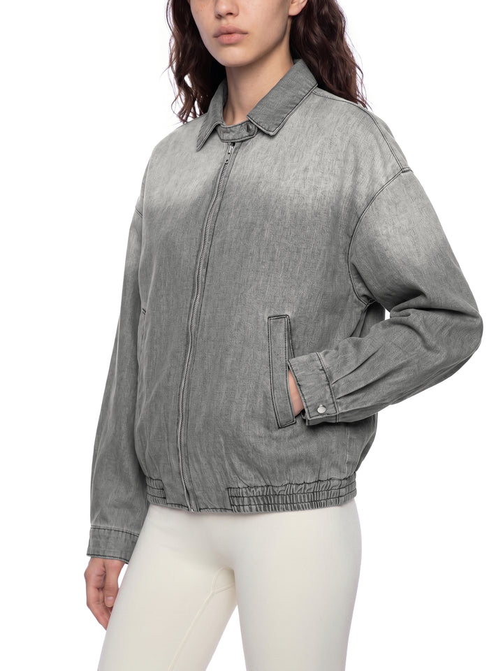 WOMEN COAT AND JACKET  Vintage Wash Full-Zip Denim Jacket