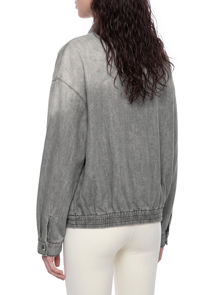 WOMEN COAT AND JACKET  Vintage Wash Full-Zip Denim Jacket