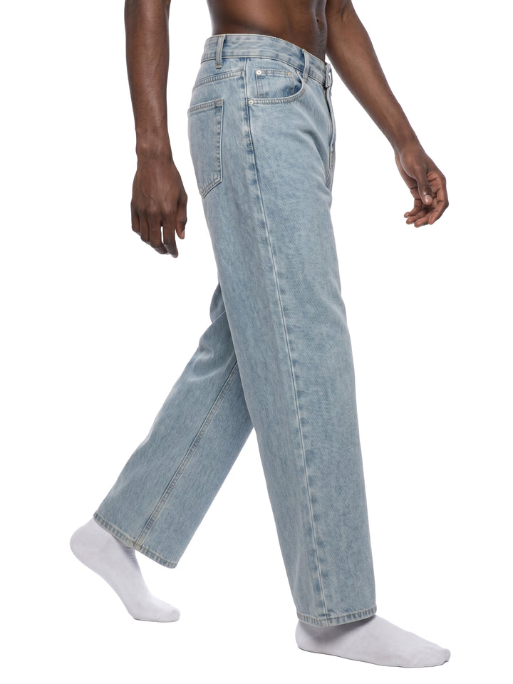 men brand Vintage Wash Straight Leg Jeans