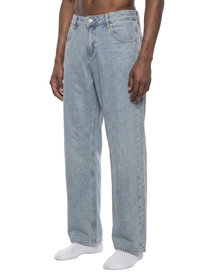 men brand Vintage Wash Straight Leg Jeans