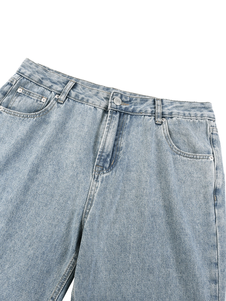 men brand Vintage Wash Straight Leg Jeans
