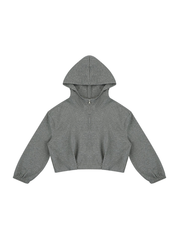Women HODDIES  Boxy Quarter-Zip Hoodie
