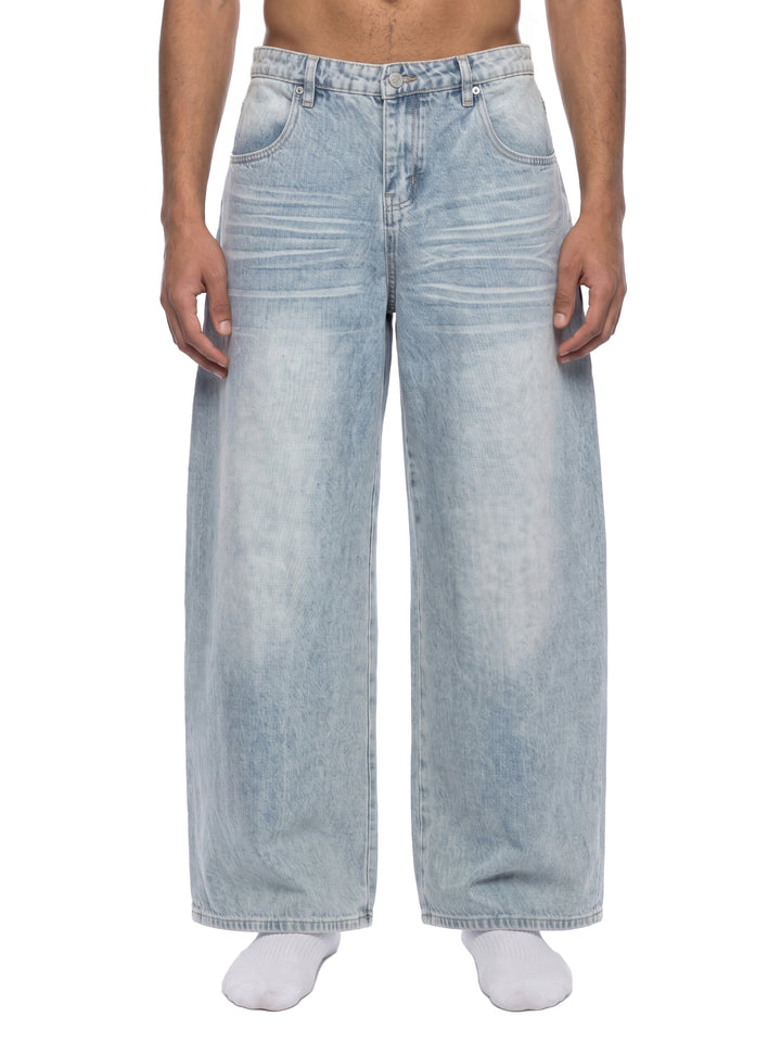 men brand Enzyme Wash Wide Leg Jeans