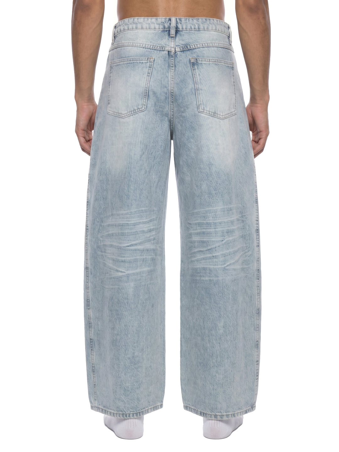 men brand Enzyme Wash Wide Leg Jeans