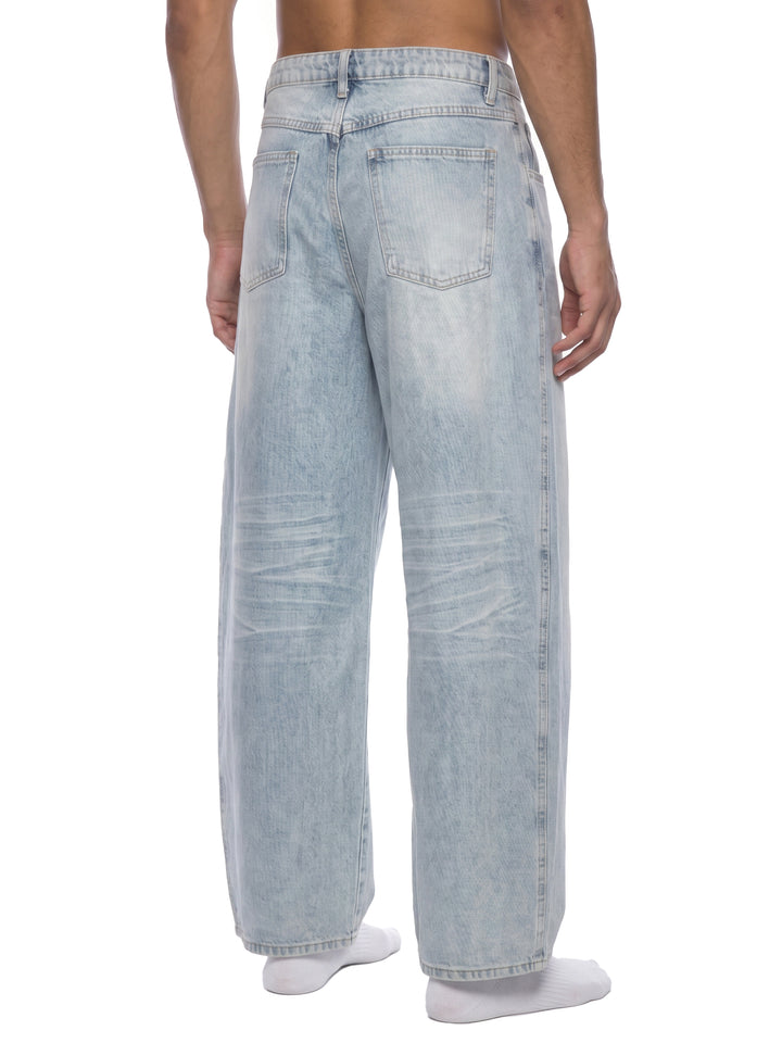 men brand Enzyme Wash Wide Leg Jeans