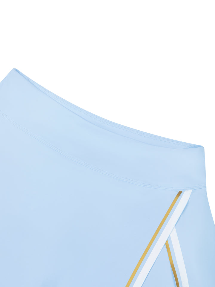 Women SKIRT A-Line Contrast Panel Slit Skirt
