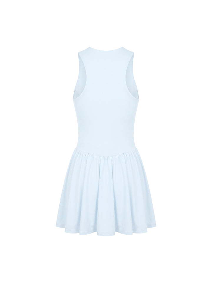 Women’s one piece Ruched Sleeveless Full-Zip Dress