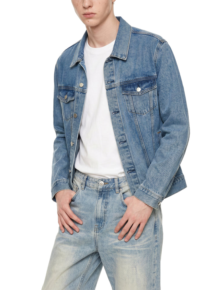 MEN jacket coat Unisex Vintage Wash Denim Jacket