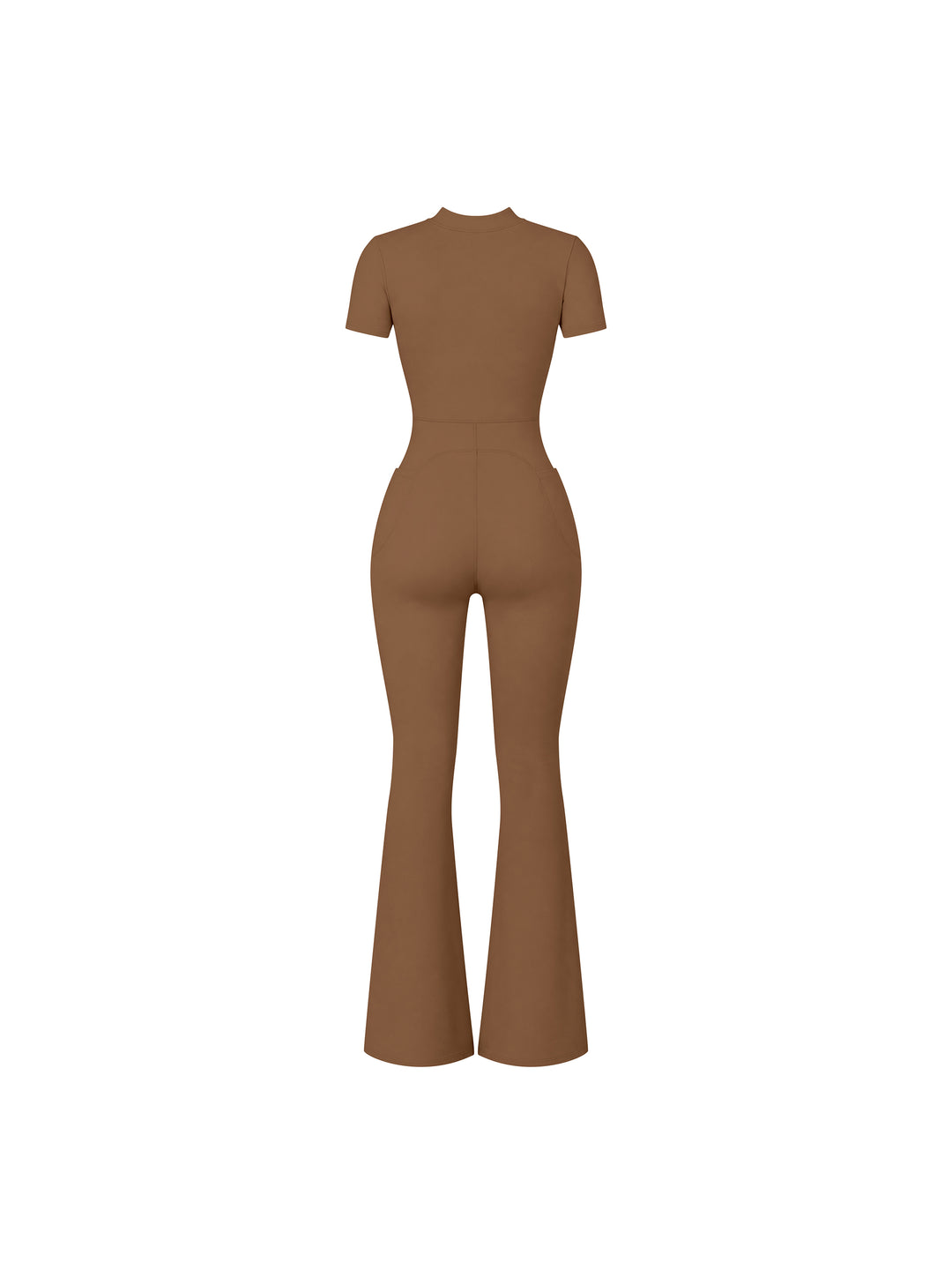 Women’s one piece Tight Flared Leg Quarter-Zip Jumpsuit