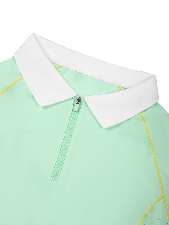 Women’s gym wear Slim Fit Quarter-Zip Polo Shirt