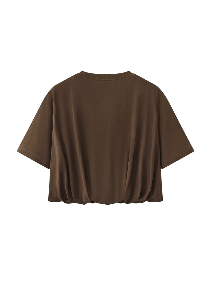 Women’s t shirts Crop Bubble Hem T-Shirt