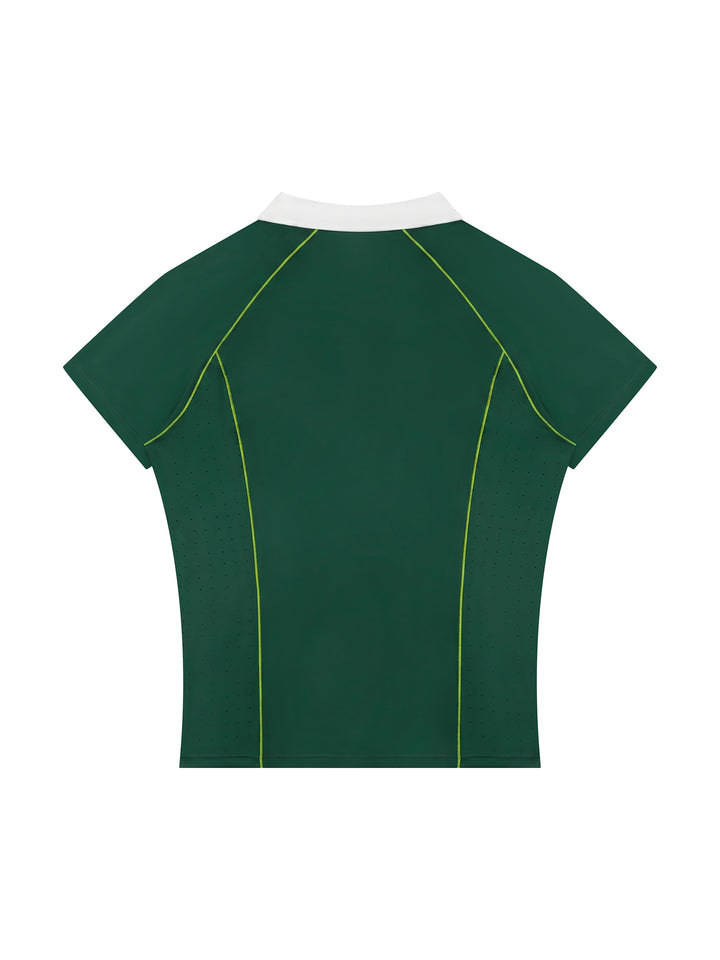 Women’s gym wear Slim Fit Quarter-Zip Polo Shirt