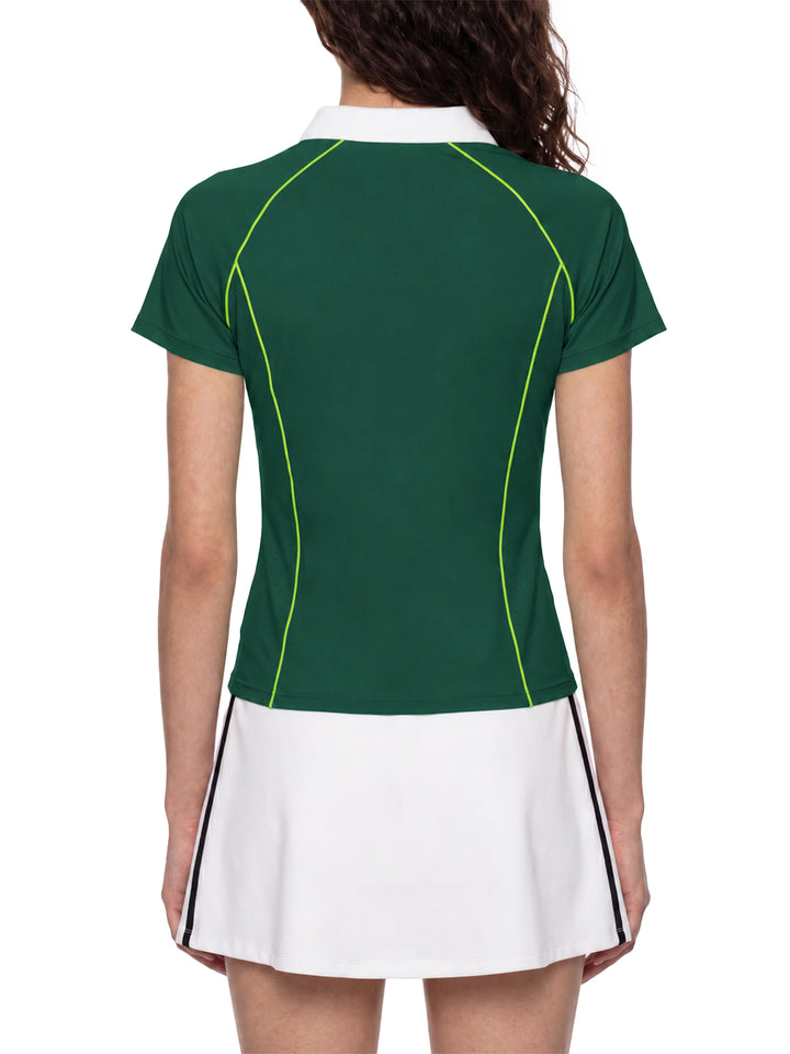 Women’s gym wear Slim Fit Quarter-Zip Polo Shirt