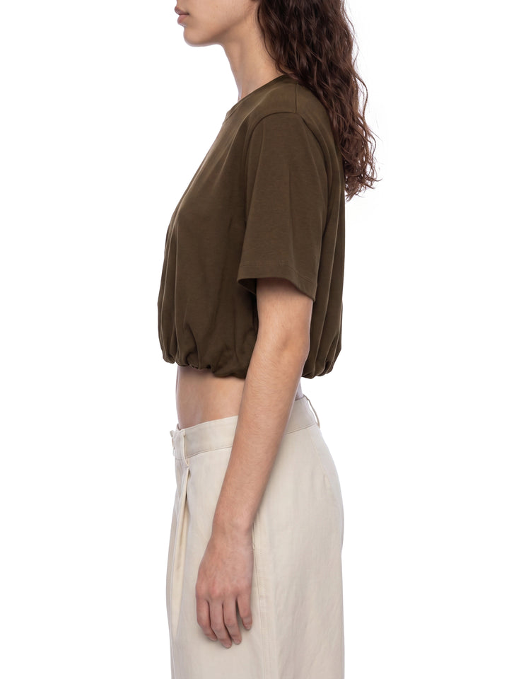 Women’s t shirts Crop Bubble Hem T-Shirt
