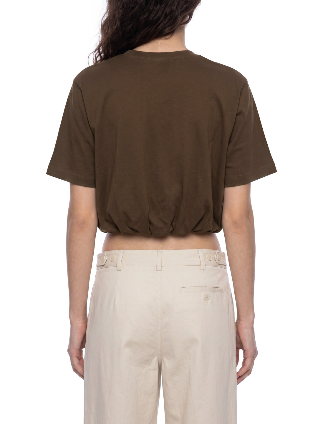 Women’s t shirts Crop Bubble Hem T-Shirt