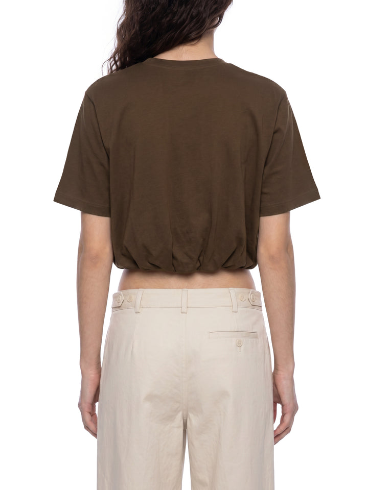 Women’s t shirts Crop Bubble Hem T-Shirt