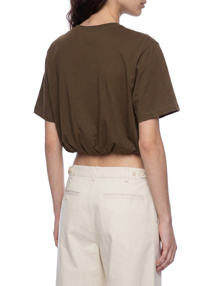 Women’s t shirts Crop Bubble Hem T-Shirt