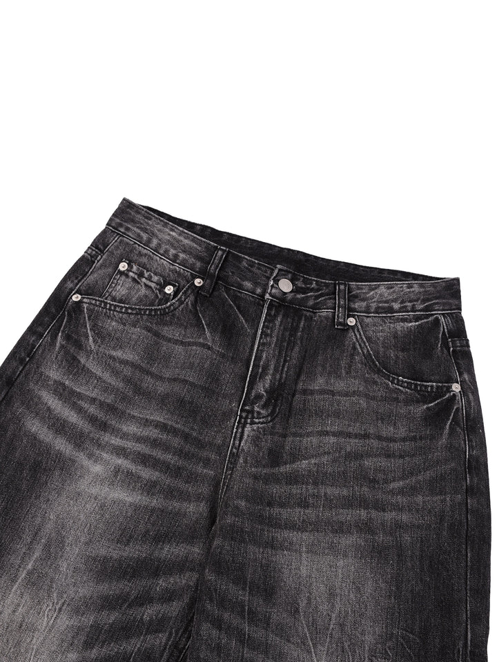 Men’s Vintage Wash Wide Leg Jeans