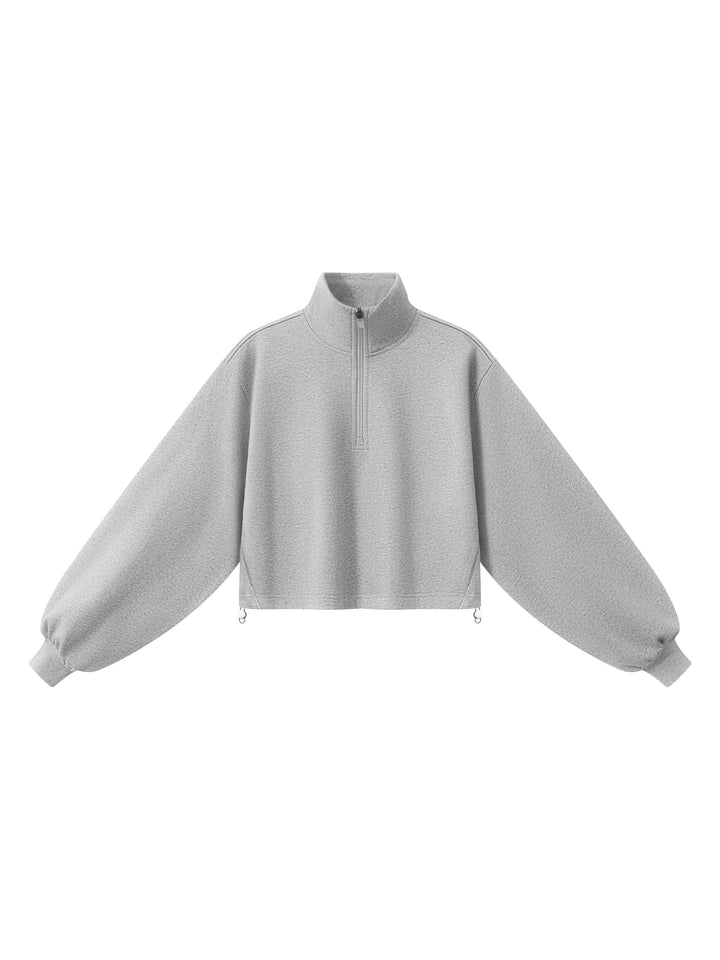 Women HODDIES Mock-Neck Quarter-Zip Sweatshirt